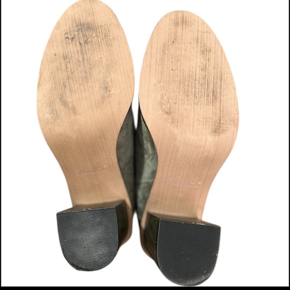 Splendid Suede Block Heel Ankle Boots Olive Green Sz 7.5 - Picture 12 of 12